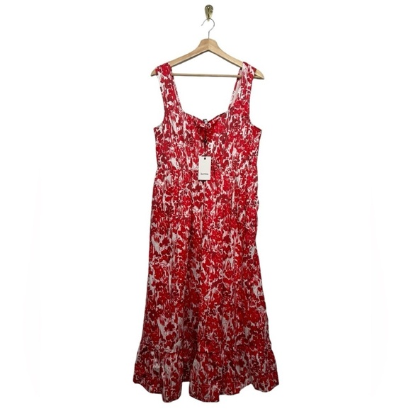 NWT AURETA Square-Neck Corset A-Line Dress Red M - Picture 5 of 13